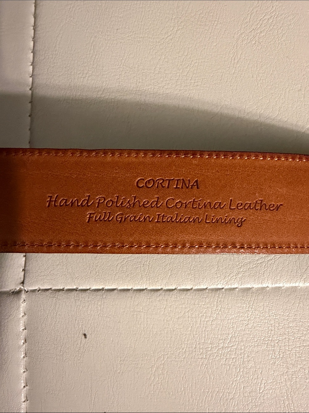 Trafalgar Men's Brown Cortina Leather Belt with Gold Buckle Sz 38 - Picture 4 of 7